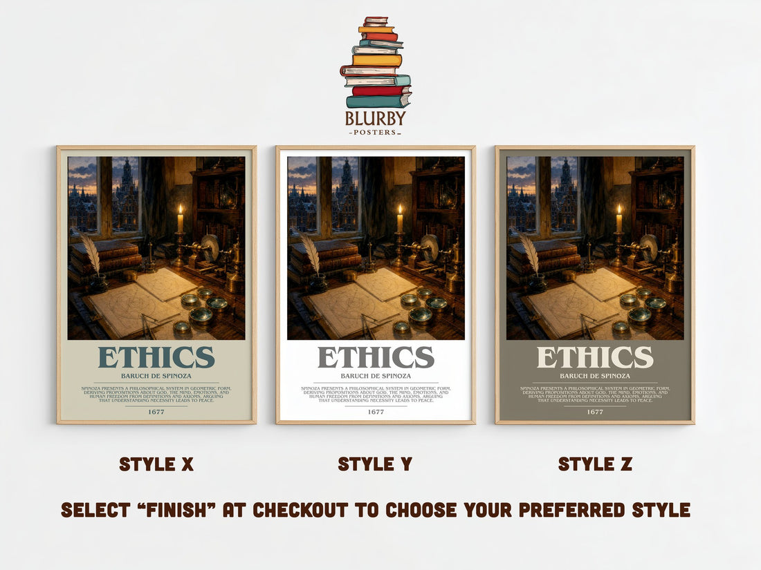 Ethics bookish print framed by window – literary home decor