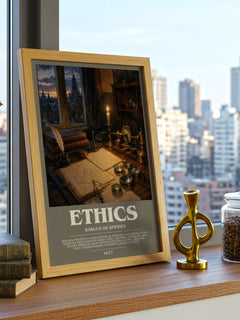 Ethics bookish poster colour and style options – Baruch de Spinoza book art