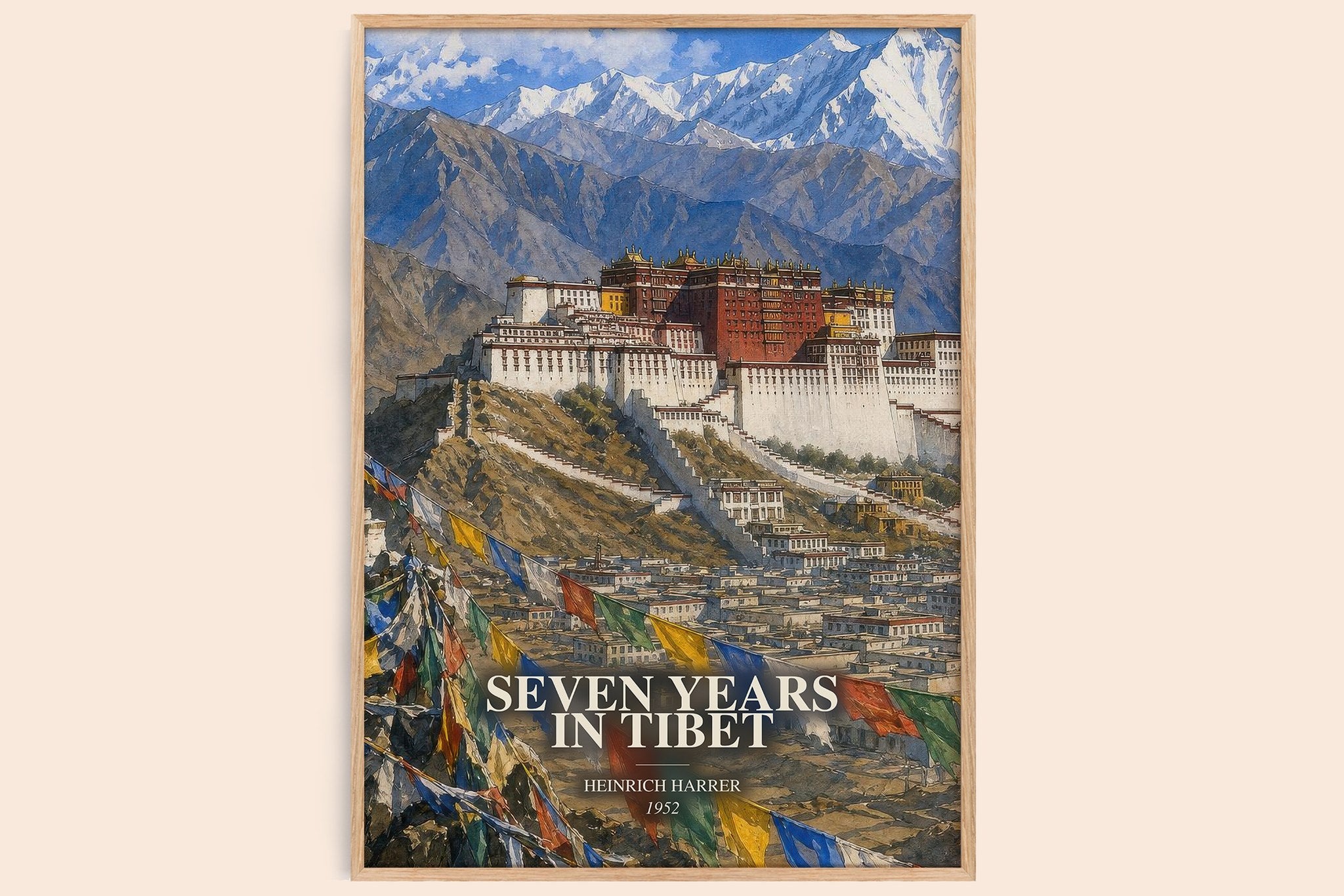Seven Years in Tibet Book Watercolour Illustration by Heinrich Harrer