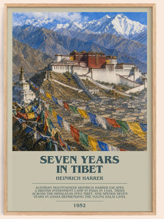 Seven Years in Tibet Bookish Wall Art by Heinrich Harrer – framed poster