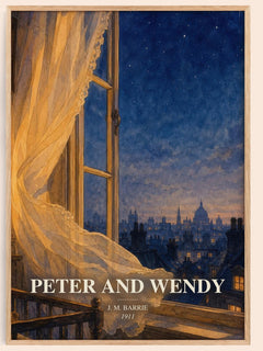 Peter And Wendy watercolour book poster by J. M. Barrie – framed literary art print