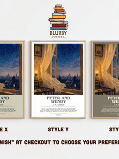 Peter And Wendy bookish print framed by window – literary home decor