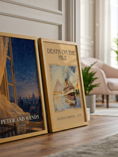 Peter And Wendy watercolour print framed by window – literary home decor