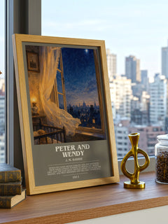 Peter And Wendy bookish poster colour and style options – J. M. Barrie book art