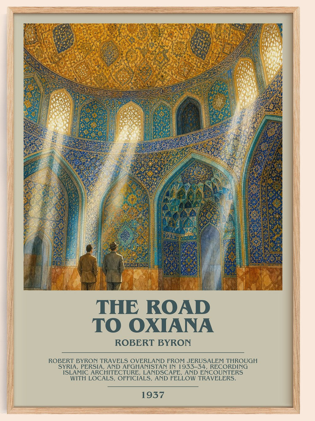 The Road to Oxiana bookish book poster by Robert Byron – framed literary art print