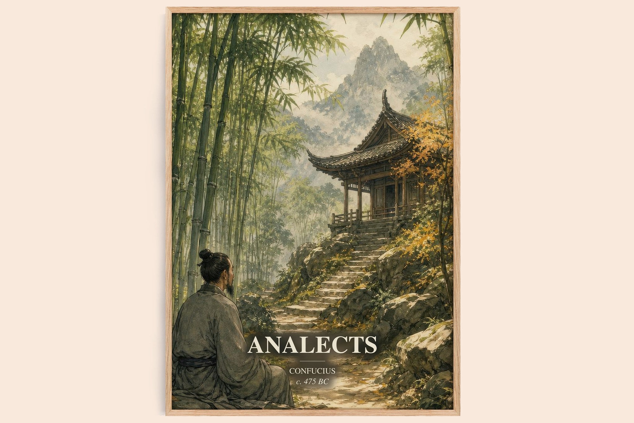 Analects Book Watercolour Illustration by Confucius
