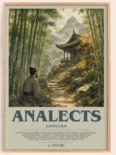 Analects bookish book poster by Confucius – framed literary art print