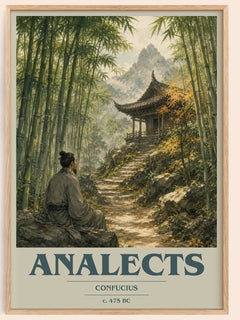 Analects book cover book poster by Confucius – framed literary art print