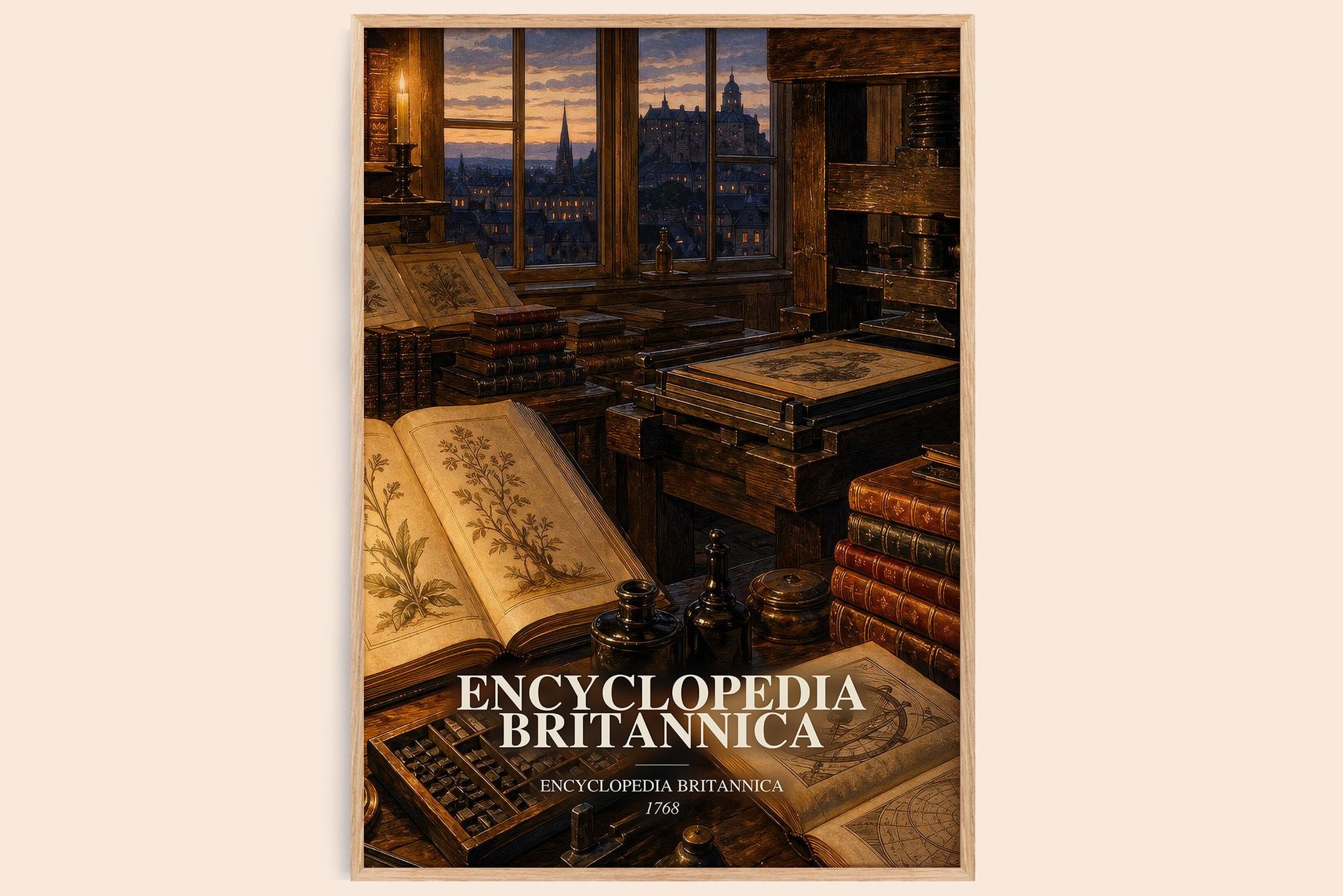 Encyclopedia Britannica Book Watercolour Illustration by E. Britannica