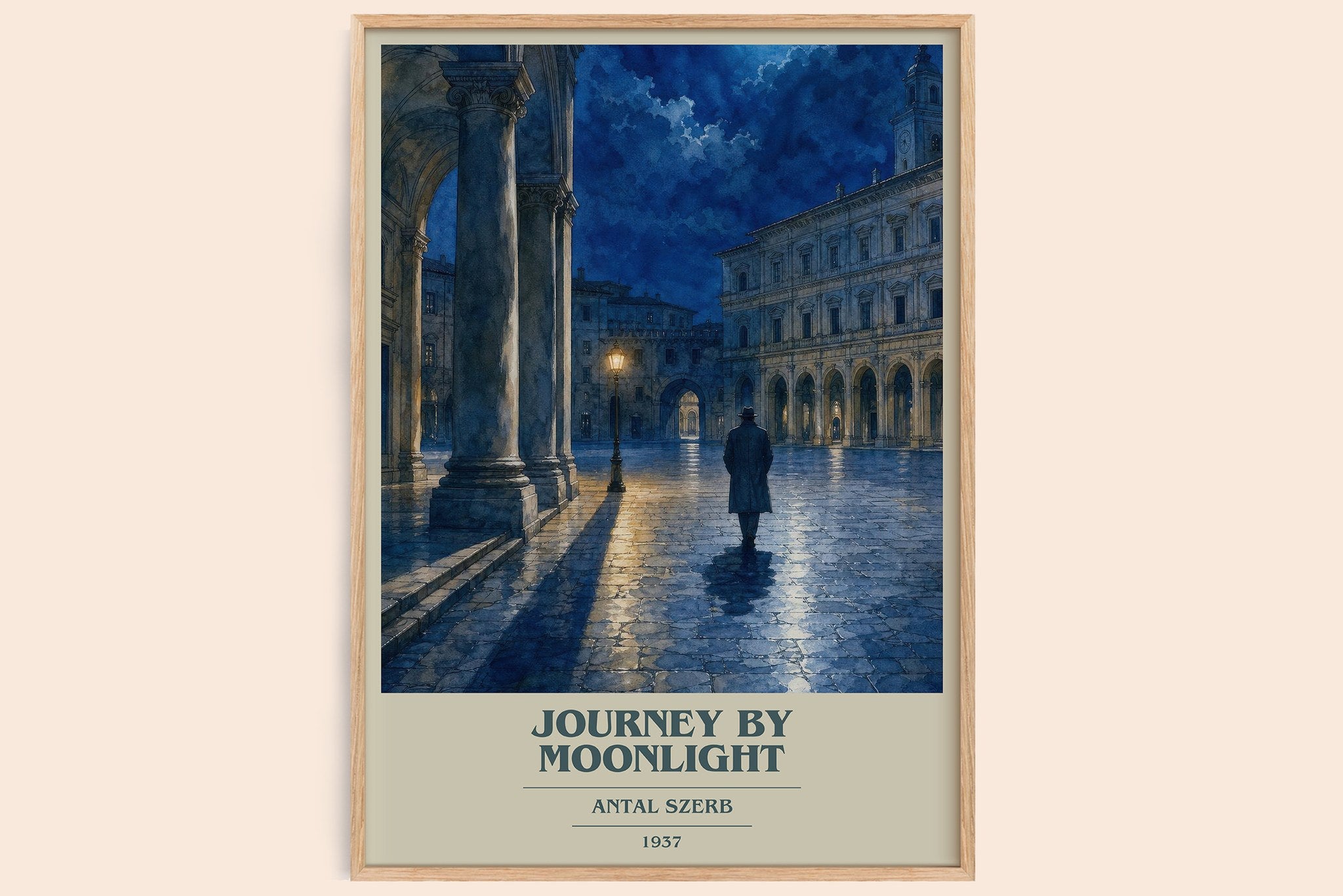 Journey by Moonlight Book Cover Poster by Antal Szerb