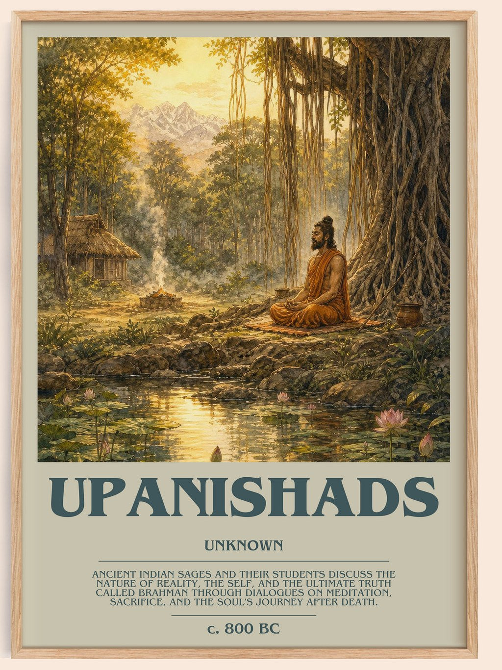 Upanishads bookish book poster by Unknown – framed literary art print