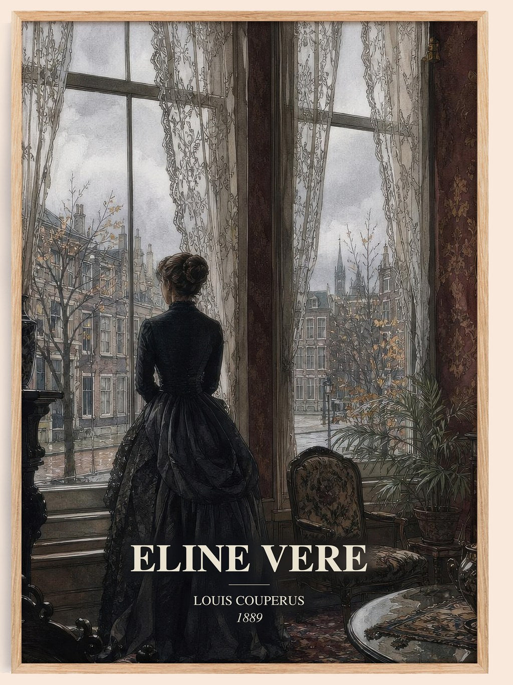 Eline Vere watercolour book poster by Louis Couperus – framed literary art print