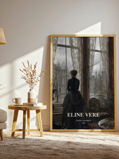 Eline Vere watercolour print in frame leaning in hallway – literary fiction wall art
