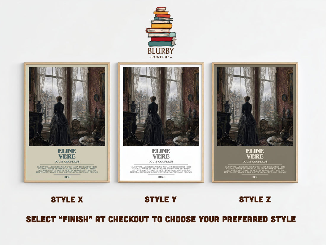 Eline Vere bookish print framed by window – literary home decor