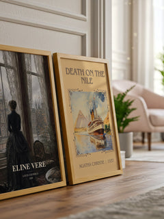 Eline Vere watercolour print framed by window – literary home decor