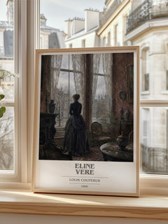 Eline Vere book cover print in frame leaning in hallway – literary fiction wall art