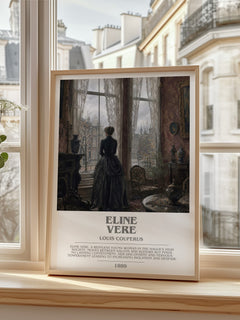 Eline Vere bookish print in frame leaning in hallway – literary fiction wall art