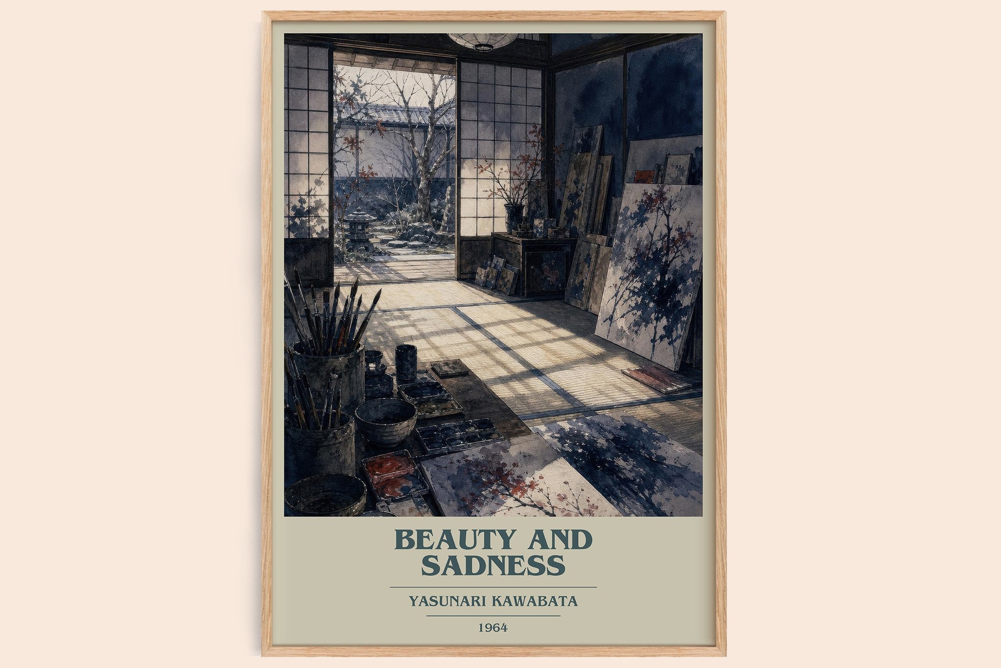 Beauty and Sadness Book Cover Poster by Yasunari Kawabata