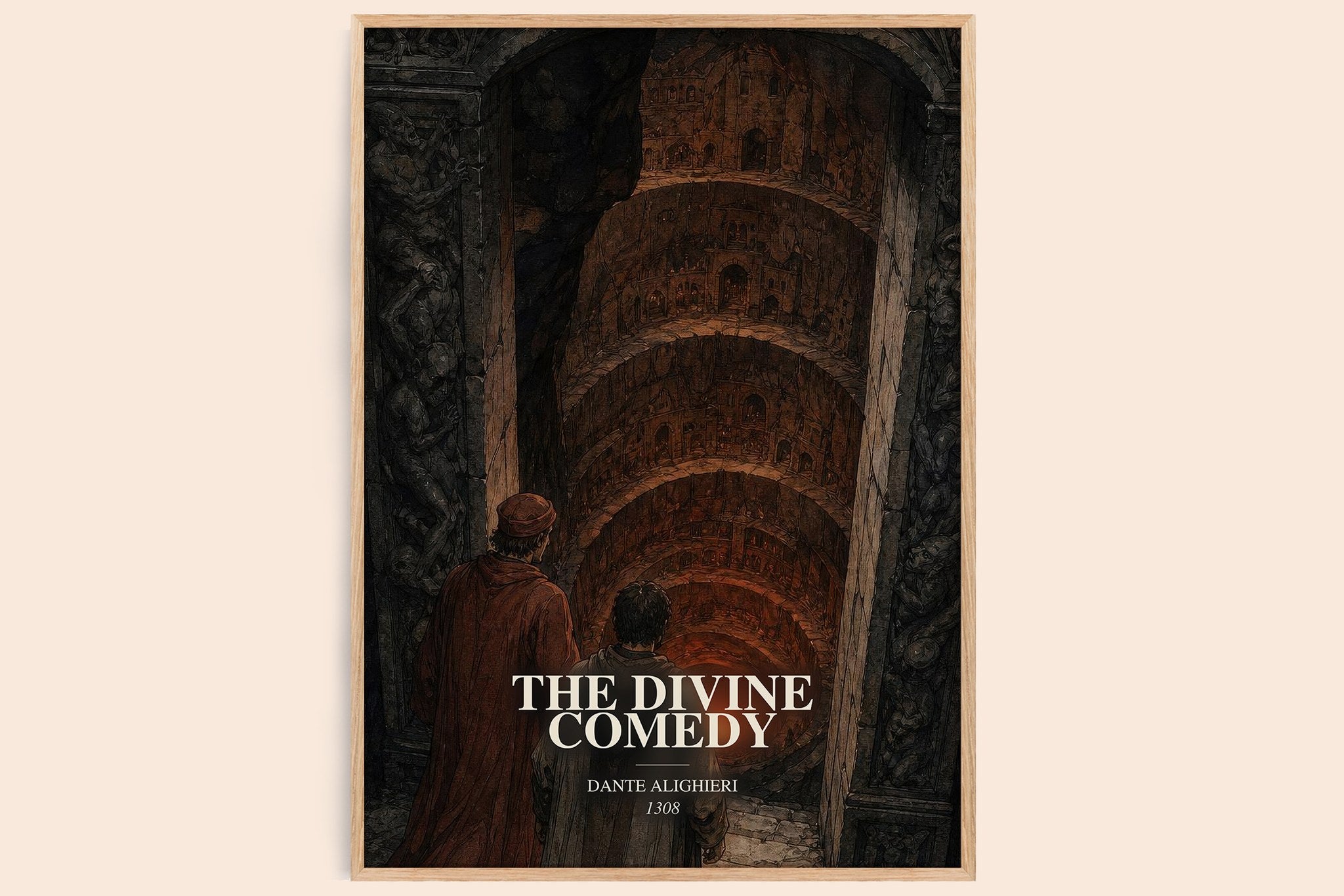 The Divine Comedy Book Watercolour Illustration by Dante Alighieri