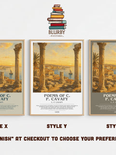 Poems Of C. P. Cavafy Bookish Wall Art by C. P. Cavafy – Style X, Y and Z side by side – choose your finish