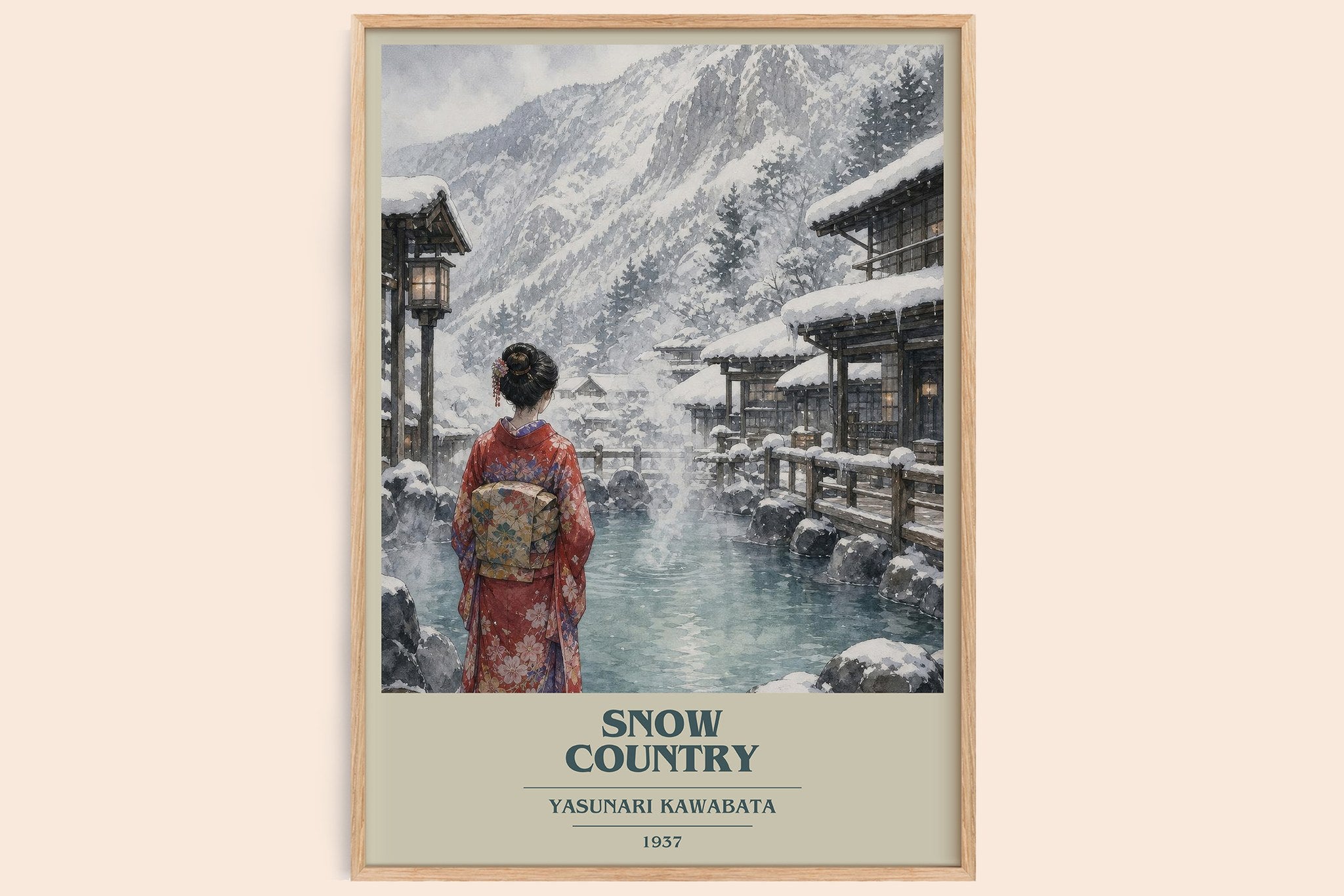 Snow Country Book Cover Poster by Yasunari Kawabata