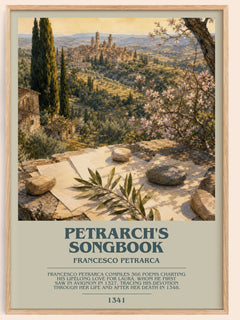 Petrarch's Songbook bookish book poster by Francesco Petrarca – framed literary art print