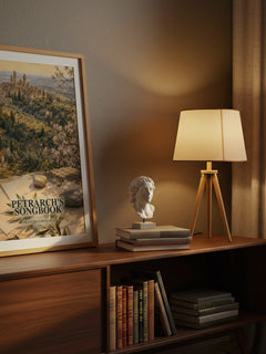 Petrarch's Songbook watercolour print on bookshelf – Francesco Petrarca fan gift
