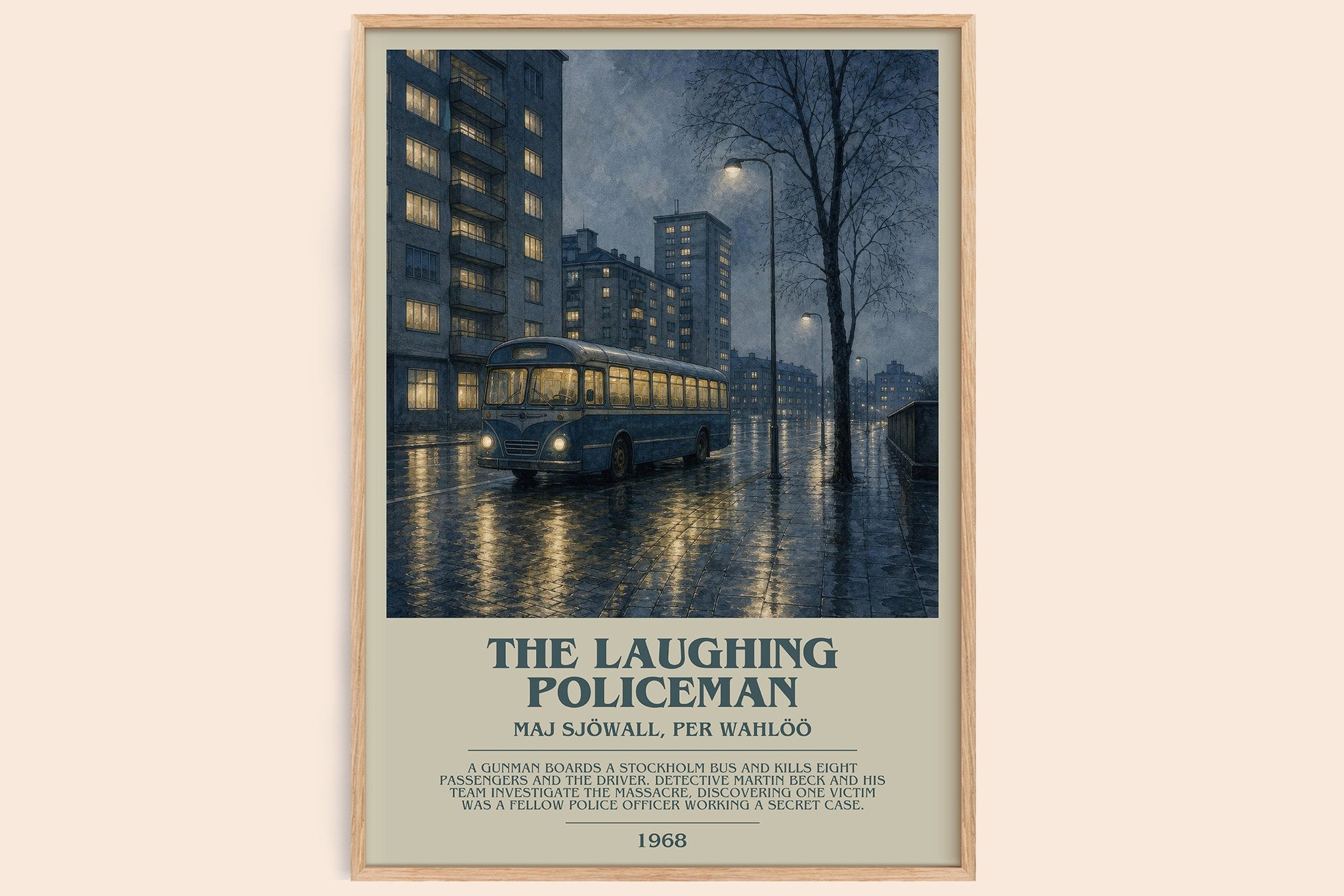The Laughing Policeman Bookish Wall Art by Maj Sjöwall, Per Wahlöö