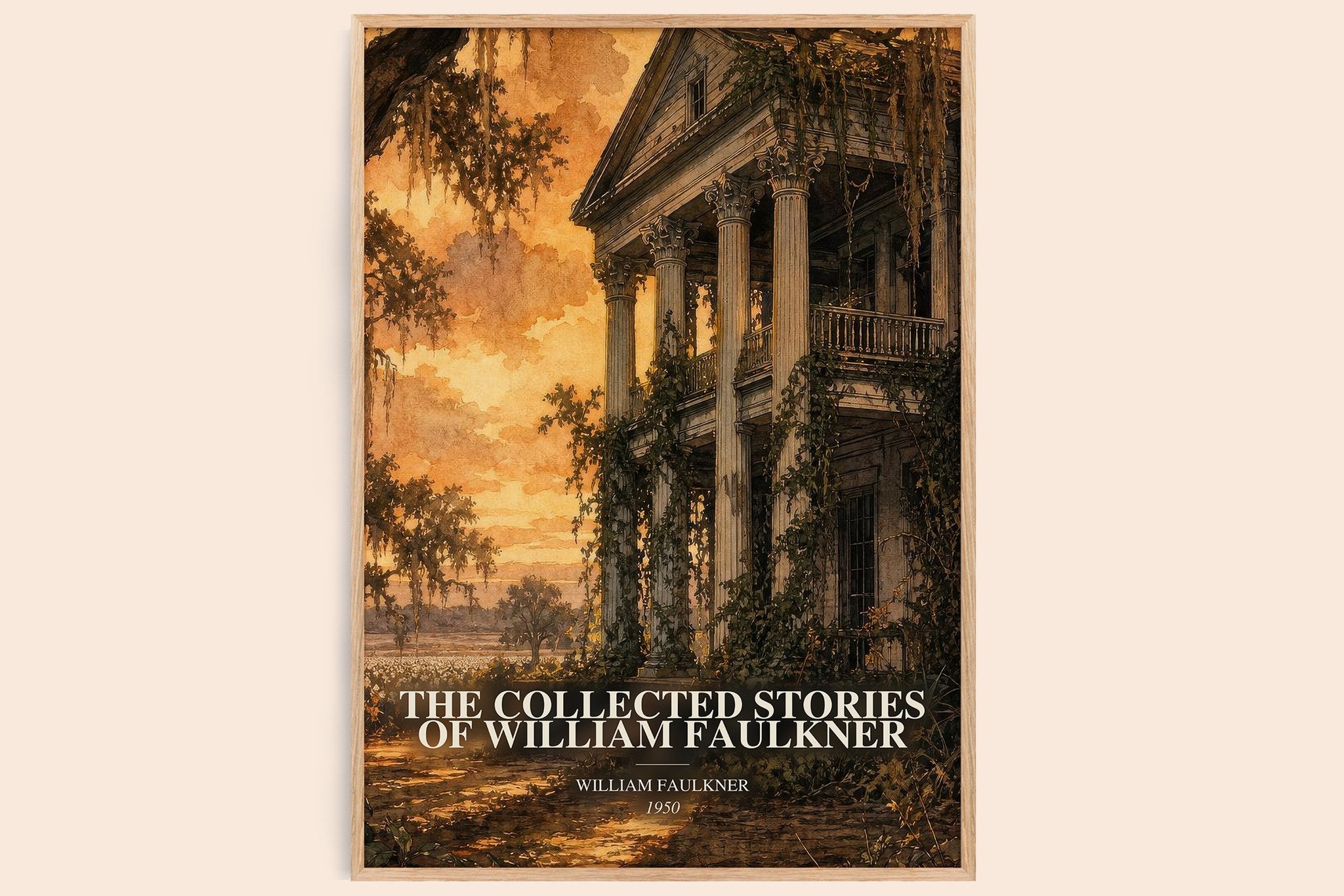 Collected Stories of William Faulkner Book Watercolour Illustration –