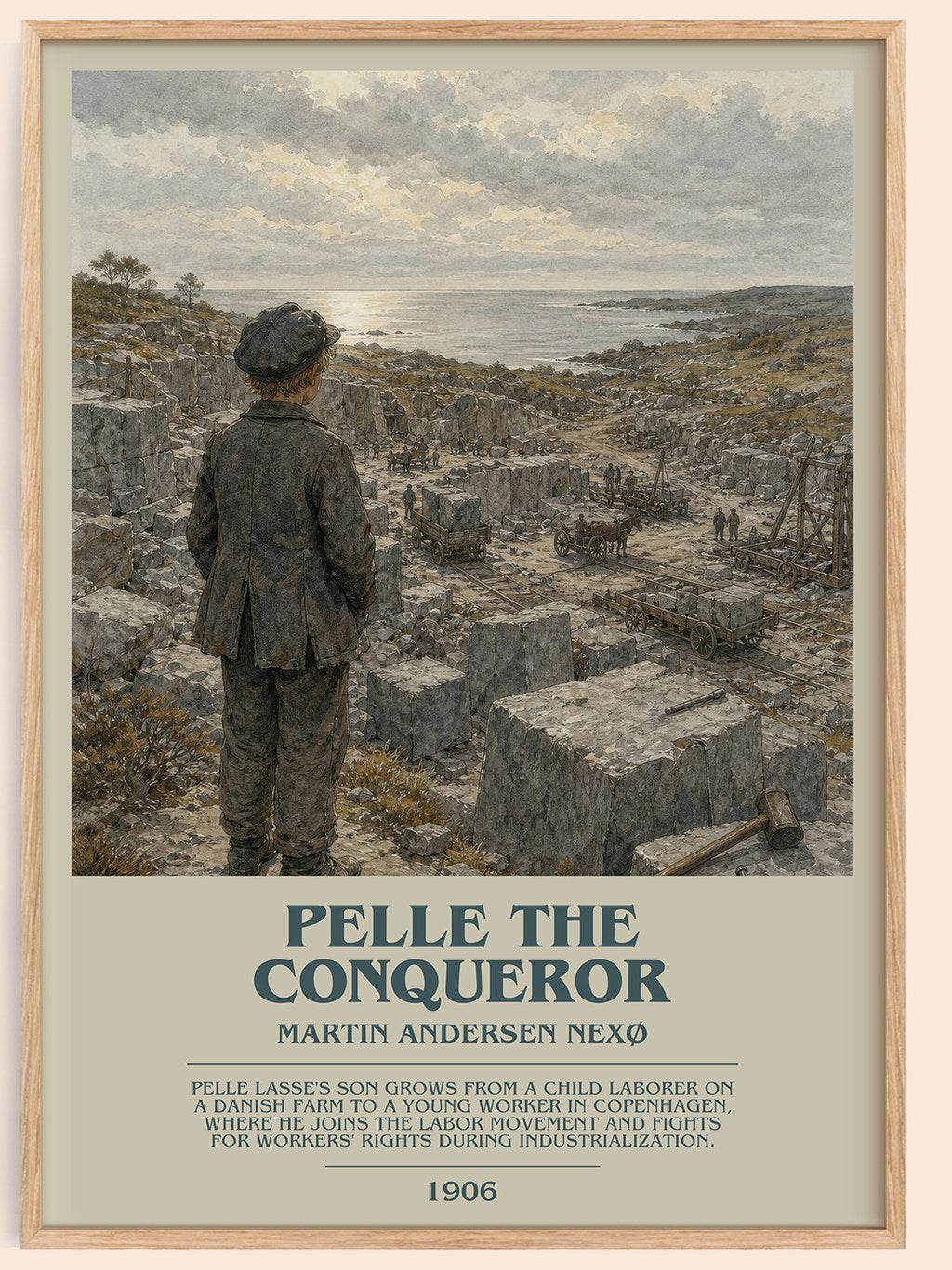 Pelle The Conqueror Bookish Wall Art by Martin Andersen Nexø – framed poster