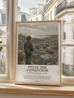 Pelle The Conqueror Bookish Wall Art by Martin Andersen Nexø – framed print by a bright window