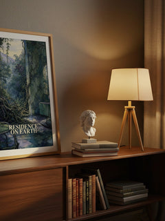Residence on Earth watercolour print on bookshelf – Pablo Neruda fan gift