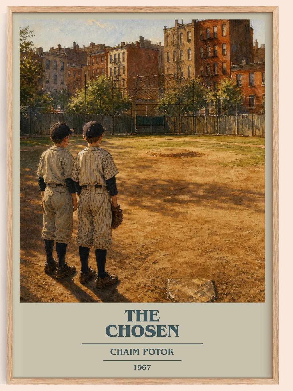 The Chosen book cover book poster by Chaim Potok – framed literary art print