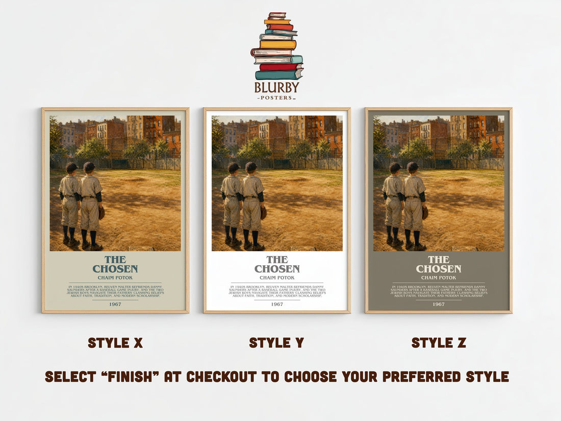 The Chosen bookish print framed by window – literary home decor
