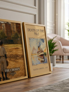 The Chosen watercolour print framed by window – literary home decor