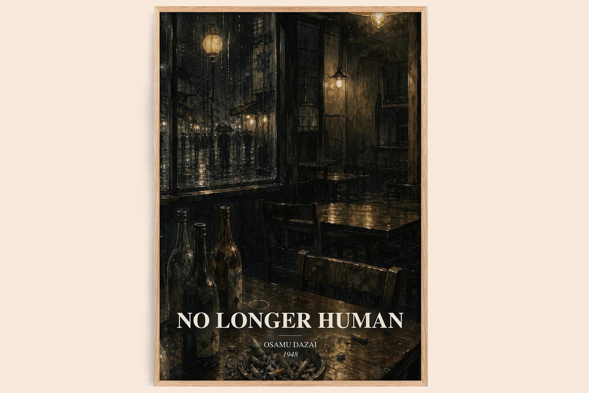 No Longer Human Book Watercolour Illustration by Osamu Dazai