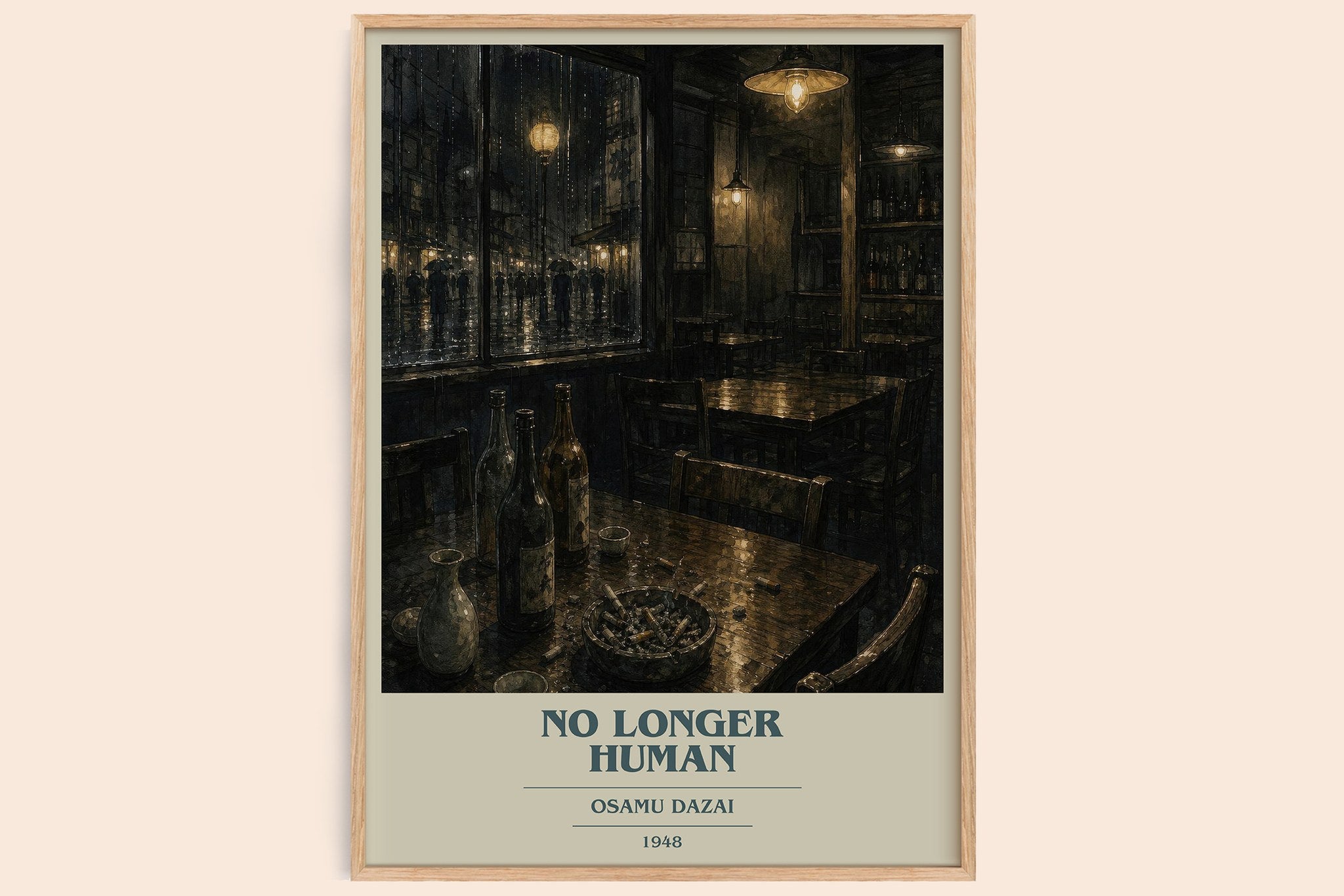 No Longer Human Book Cover Poster by Osamu Dazai