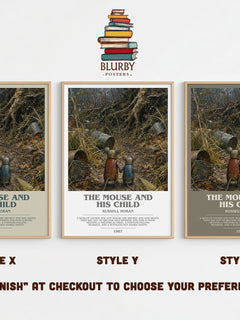 The Mouse And His Child Bookish Wall Art by Russell Hoban – Style X, Y and Z side by side – choose your finish