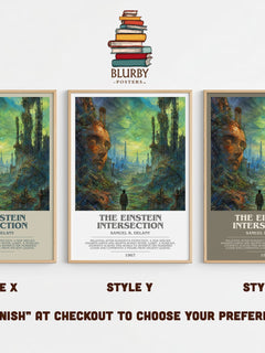 The Einstein Intersection Bookish Wall Art by Samuel R. Delany – Style X, Y and Z side by side – choose your finish
