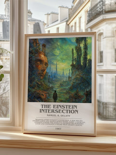 The Einstein Intersection Bookish Wall Art by Samuel R. Delany – framed print by a bright window