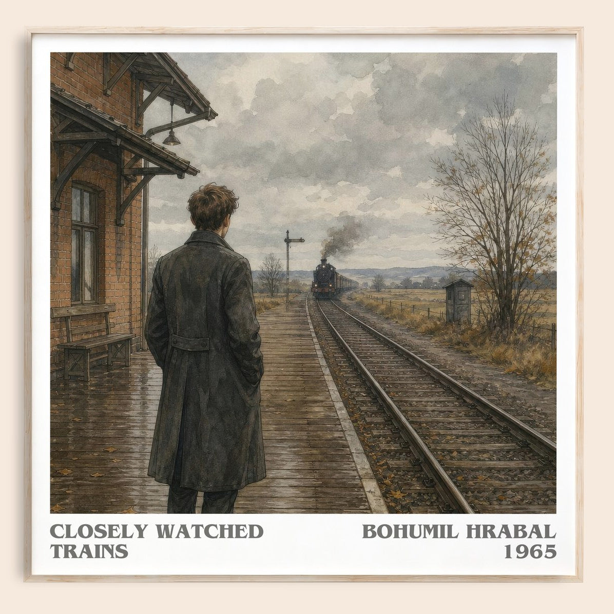 Closely Watched Trains literary book poster by Bohumil Hrabal – framed literary art print
