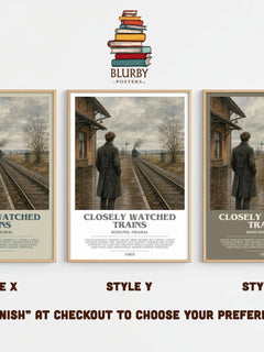 Closely Watched Trains bookish print framed by window – literary home decor