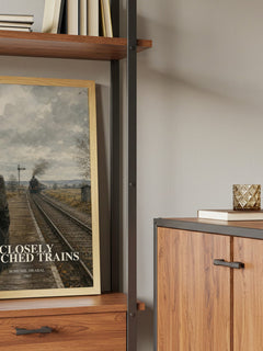 Closely Watched Trains book watercolour illustration paper finish options – matte satin gloss