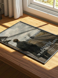 Closely Watched Trains watercolour book poster framed on wall – literary fiction wall art