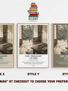 The Twilight Years Bookish Wall Art by Sawako Ariyoshi – Style X, Y and Z side by side – choose your finish