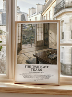 The Twilight Years Bookish Wall Art by Sawako Ariyoshi – framed print by a bright window