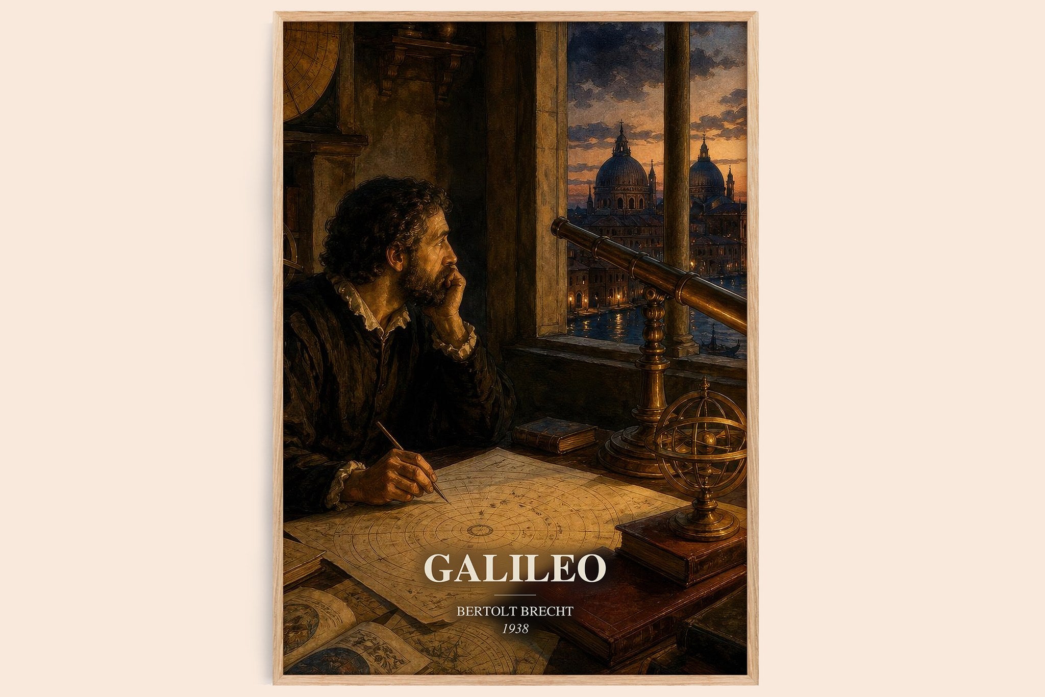 Galileo Book Watercolour Illustration by Bertolt Brecht