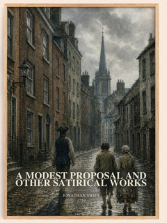 A Modest Proposal and Other Satirical Works watercolour book poster by Jonathan Swift – framed literary art print