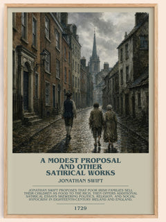 A Modest Proposal and Other Satirical Works bookish book poster by Jonathan Swift – framed literary art print