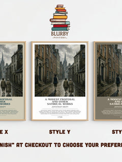 A Modest Proposal and Other Satirical Works bookish print framed by window – literary home decor